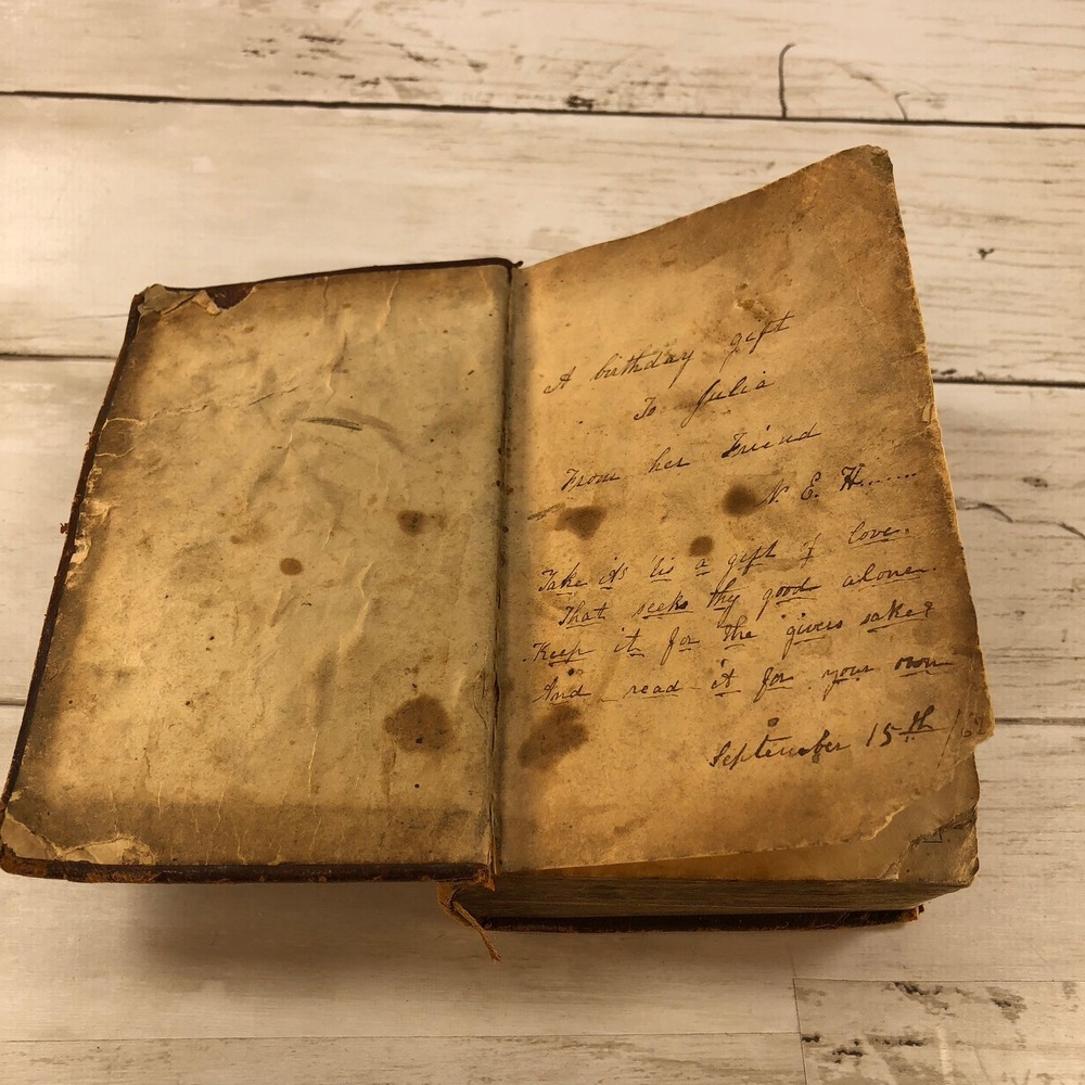 1861 Holy Bible American Bible Society Diamond 32mo Antique Civil War Era Book - Picture 8 of 10